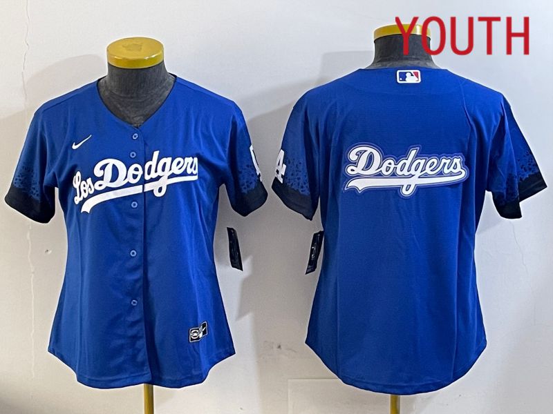 Youth  Los Angeles Dodgers blank 2024 blue jersey 202411267->youth mlb jersey->Youth Jersey